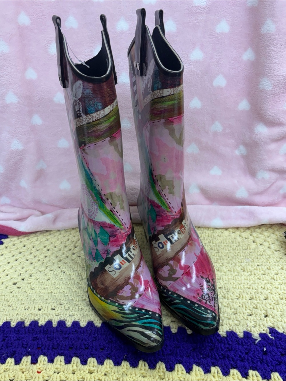 Rain Bops by Beehive Cowgirl rain boots women size 7-NWOT